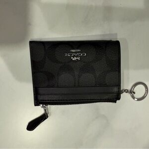 Coach Black Wallet with Silver Accents